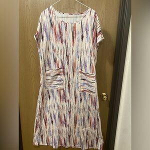 NWOT-Multicolor Striped Dress with Pockets